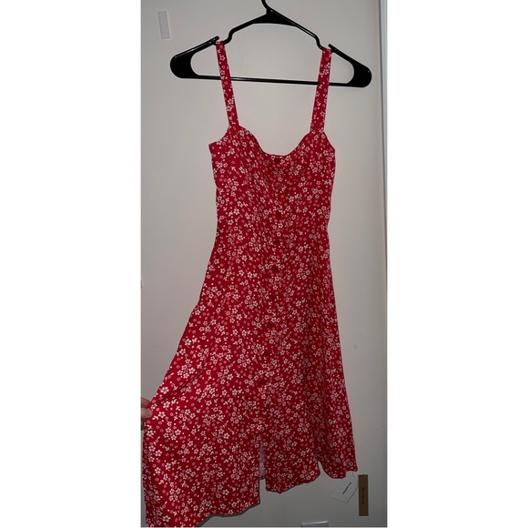 Reformation Floral Persimmon Midi Dress Sz 0P - Picture 6 of 7